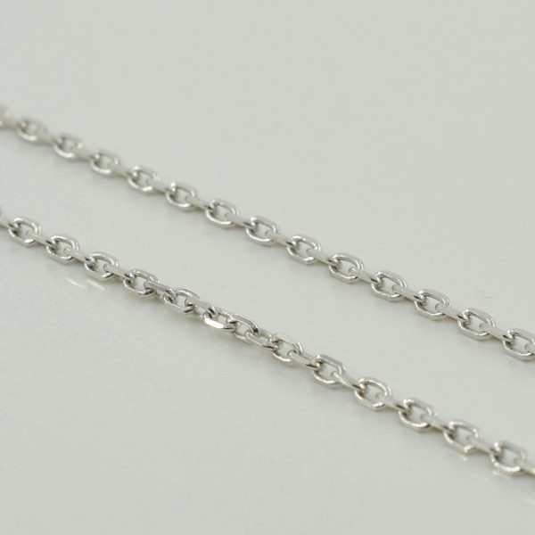 14k White Gold Cable Chain | 17  | Online now