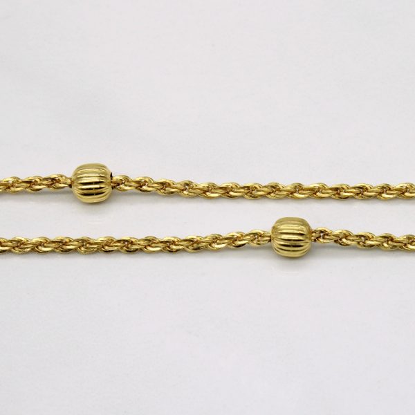 10k Yellow Gold Rope & Ball Chain | 19  | Online Hot Sale