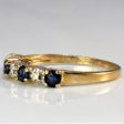 Alternating Prong Set Diamond & Sapphire Band | 0.02 ctw, SZ 6.25 | on Sale