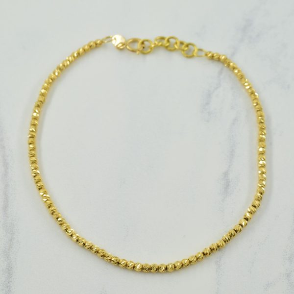 18k Yellow Gold Bead Bracelet | 7.5  | Online Hot Sale