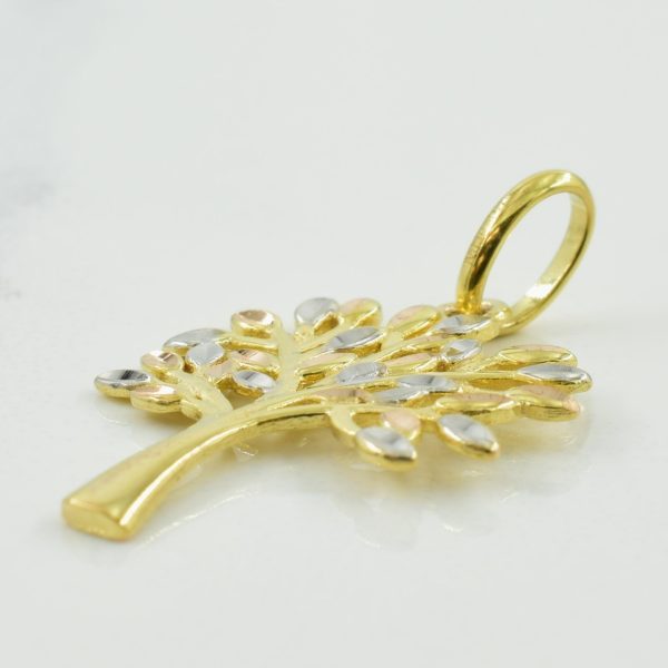 10k Yellow Gold Tri Tone Gold Tree Pendant | Supply