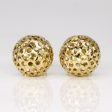 14k Yellow Gold Lattice Sphere Earrings Hot on Sale