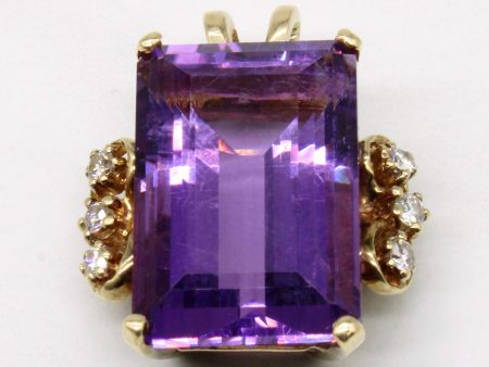 Amethyst & Diamond Cocktail Pendant | 17.50ct, 0.18ctw | Discount