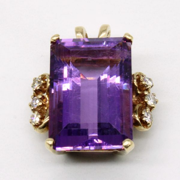 Amethyst & Diamond Cocktail Pendant | 17.50ct, 0.18ctw | Discount