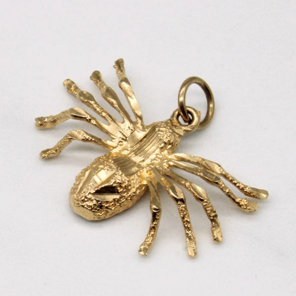 10k Yellow Gold Spider Pendant Fashion