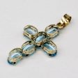 Blue Topaz Cross Pendant | 3.00ctw | Online now