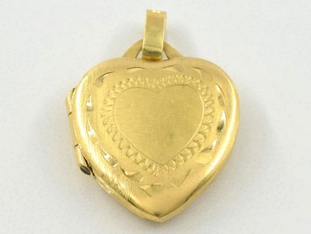 10k Yellow Gold Heart Locket | on Sale