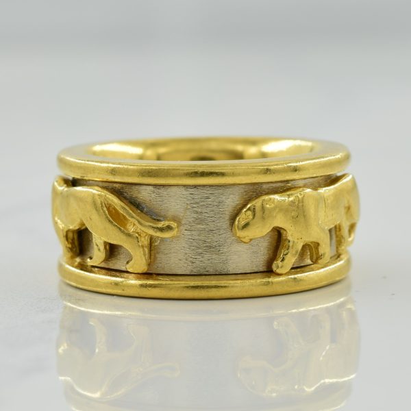 18k Two Tone Cougar Ring | SZ 5.25 | For Discount