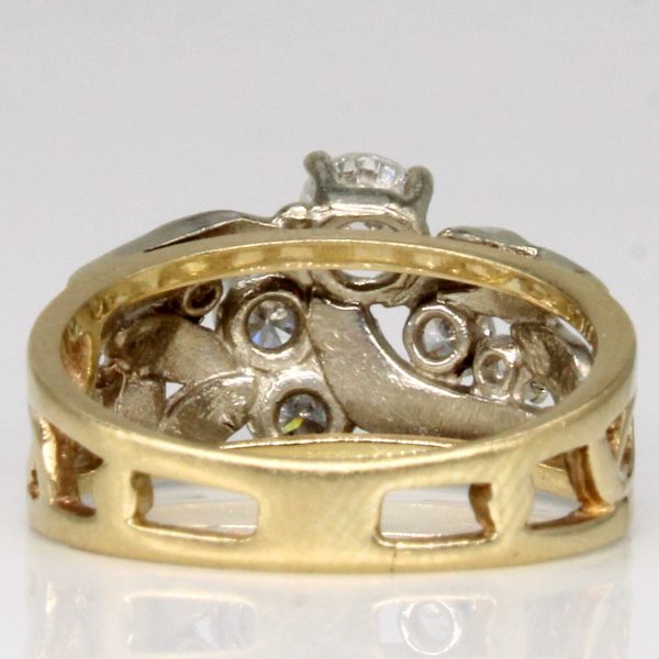 Abstract Diamond 10k Yellow Gold Ring | 0.77ctw | SZ 6.5 | Sale