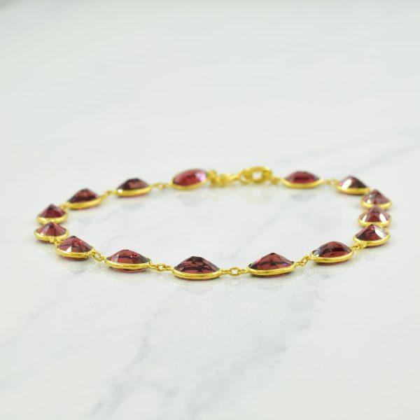 18k Yellow Gold Garnet Bracelet | 11.00ctw | 7  | Online