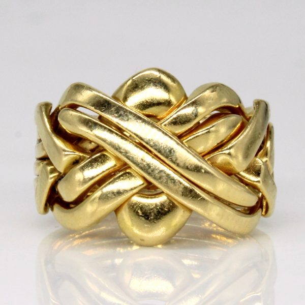 18k Yellow Gold Solved Puzzle Ring | SZ 6 | Discount