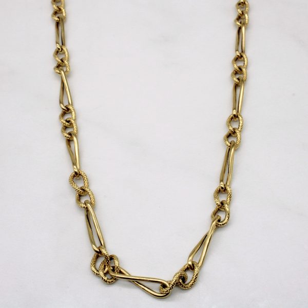 14k Yellow Gold Unique Link Chain | 24  | Fashion