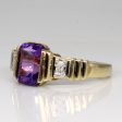 Amethyst and Diamond 10k Yellow Gold Cocktail Ring | 1.52ctw, 0.024ctw | SZ 6.25 | Fashion