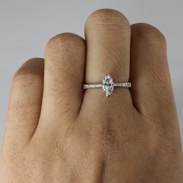 18k Marquise Diamond Engagement Ring | 0.65ctw | SZ 6.5 | Discount