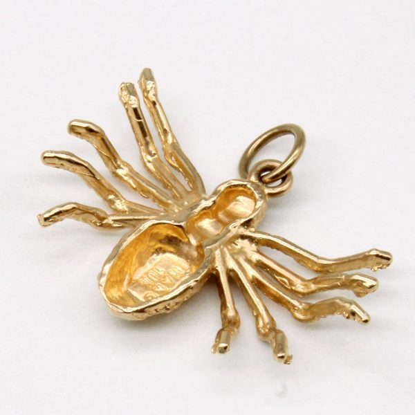 10k Yellow Gold Spider Pendant Fashion