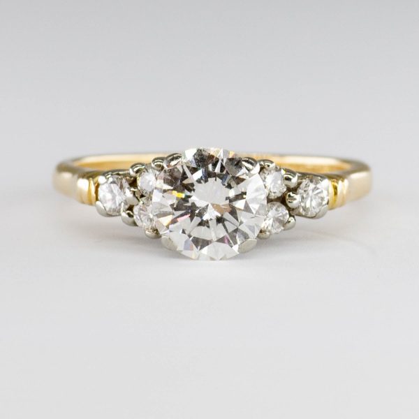 18k Diamond Engagement Ring with Diamond Accents | 1.10 ct Center VS J K, 0.25 ctw | SZ 6.25 | Sale