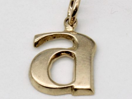 14k Yellow Gold  a  Initial Pendant For Sale