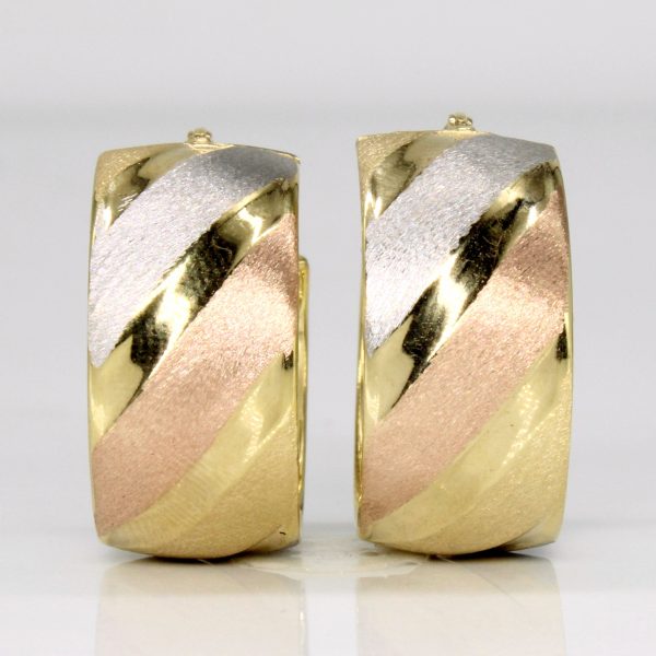 14k Tri Tone Gold Hoop Earrings Online Hot Sale