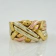 14k Tri Tone Gold Puzzle Ring | SZ 7.5 | Online Hot Sale