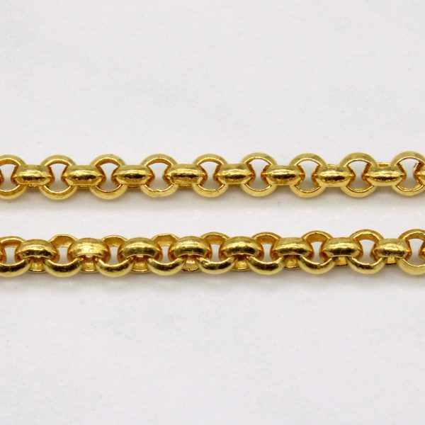 24k Yellow Gold Circle Link Chain | 18  | on Sale