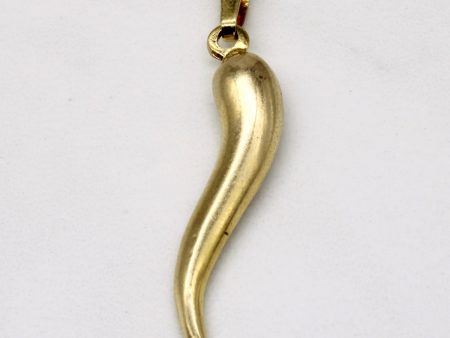 10k Yellow Gold Cornicello Pendant For Discount