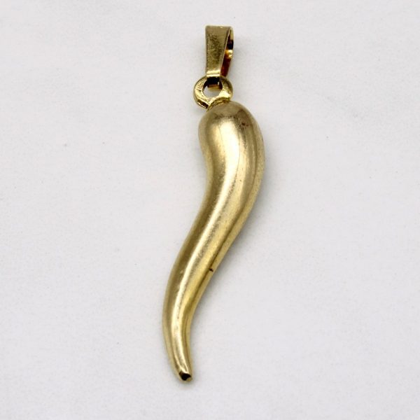 10k Yellow Gold Cornicello Pendant For Discount