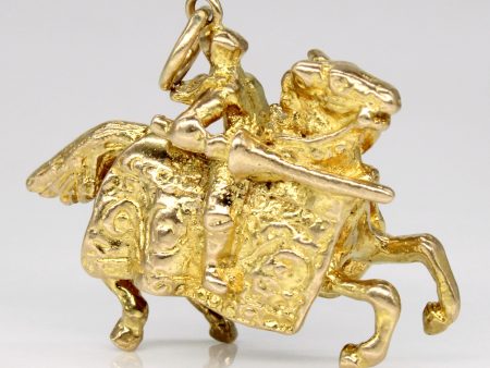 9k Yellow Gold Knight on Horseback Pendant Sale