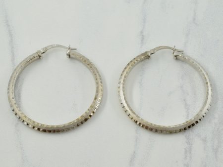 10k White Gold Hoop Earrings | For Discount