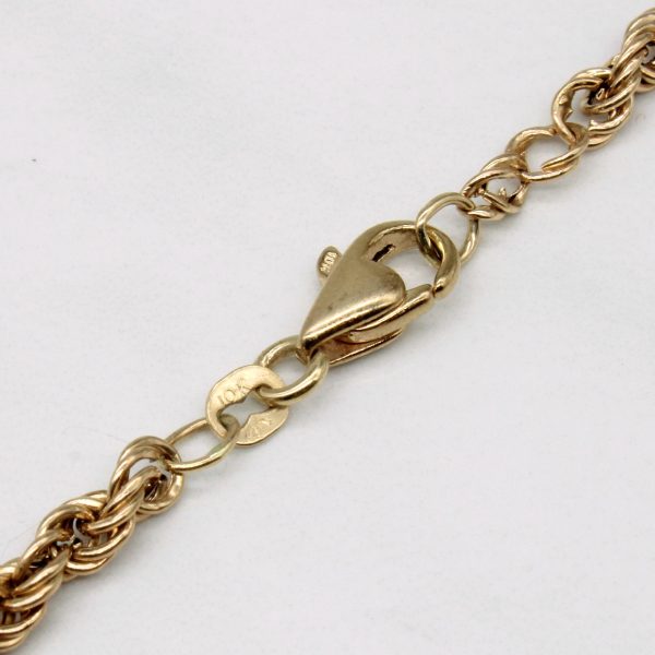 10k Yellow Gold Rope Chain Bracelet | 8  | Fashion