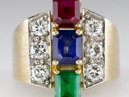 Cavelti  Ruby, Sapphire, Emerald and Diamond Ring | SZ 7 | Supply