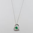 14k Emerald and Diamond Heart Necklace | 0.69 ct | 18  Discount