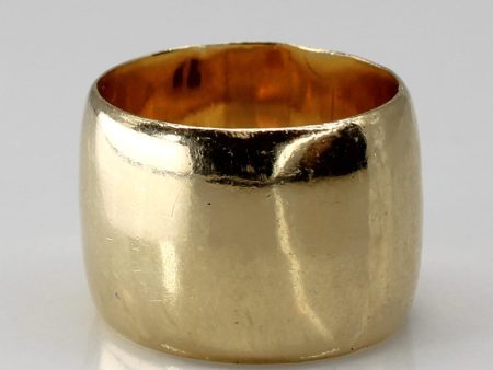 Wide Yellow Gold Cigar Band | SZ 6.5 | Discount