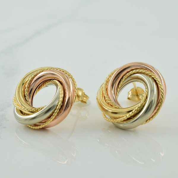 10k Tri Tone Gold Stud Earrings | Online