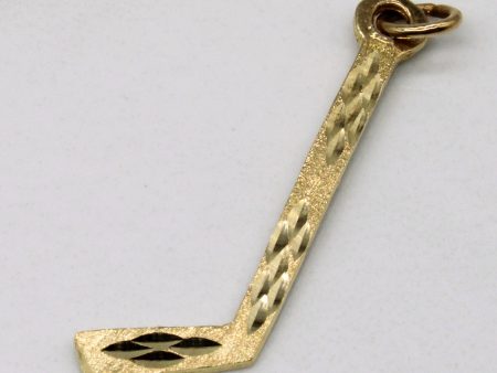 10k Yellow Gold Hockey Stick Charm Hot on Sale