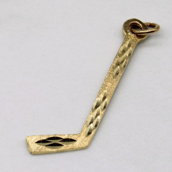 10k Yellow Gold Hockey Stick Charm Hot on Sale