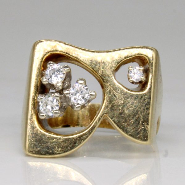 Abstract Diamond Ring | 0.23ctw | SZ 6.25 | For Sale