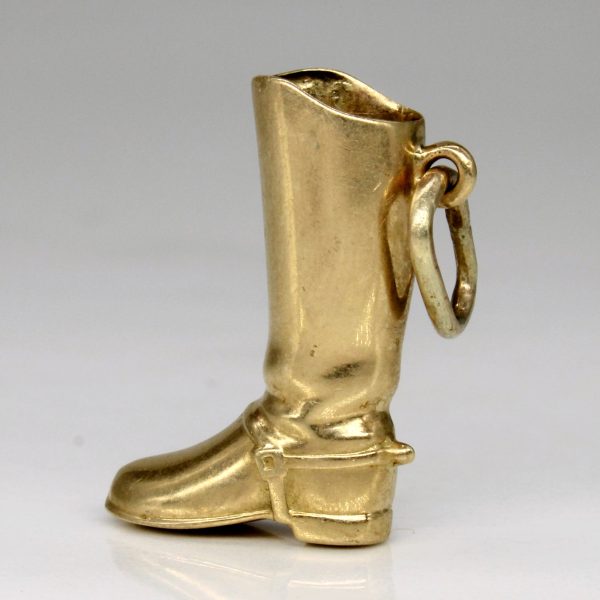 14k Yellow Gold Riding Boot Charm Online now