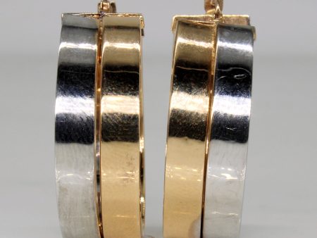 14k Two Tone Gold Large Hoop Earrings Online Hot Sale