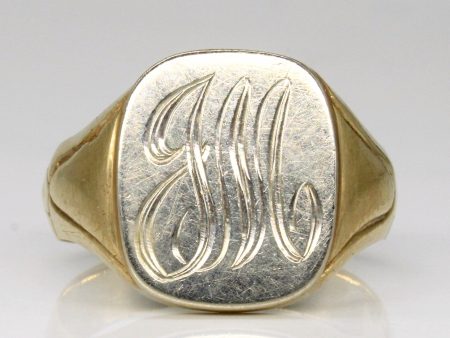 10k Two Tone Gold Signet Ring | SZ 9.25 | Cheap