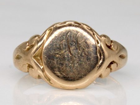 9k Yellow Gold Faded  M  Initial Ring | SZ 4.75 | Supply