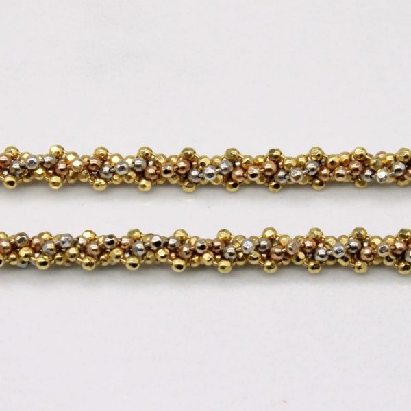 18k Tri Tone Gold Bead Chain | 20  | Online Sale