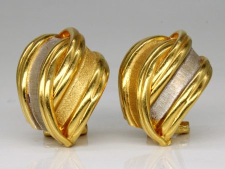 22k Two Tone Gold Earrings Online Hot Sale