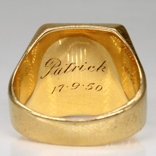 18k Yellow Gold Family Crest Signet Ring | SZ 10 | Online Sale