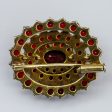 14k Garnet Antique Bohemian Cluster Brooch  | 6.24 ctw  | Sale