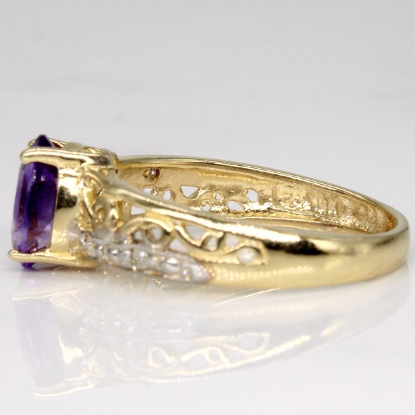 Amethyst & Diamond Ring | 1.00ct, 0.04ctw | SZ 6.75 | For Sale