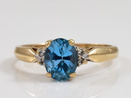 Blue Topaz & Diamond Ring | 1.00ct, 0.03ctw | SZ 7 | Sale