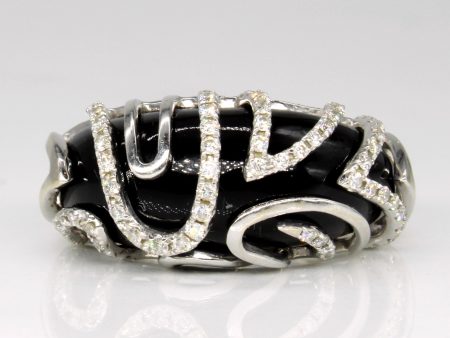 Black Onyx & Diamond Cocktail Ring | 7.00ct, 0.33ctw | SZ 6 | Online