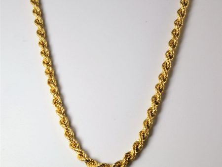 18k Yellow Gold Rope Chain | 28 | Online now