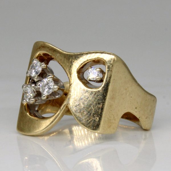 Abstract Diamond Ring | 0.23ctw | SZ 6.25 | For Sale