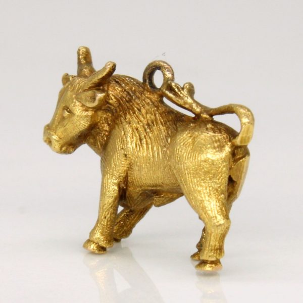 9k Yellow Gold Bull Charm Online Hot Sale